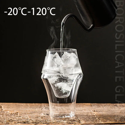 120/250/335ml Double-layer Glass Cup Hanging Ear Espresso Coffee Cup Anti-scalding Milk Party Brandy Wine Teacup Clear Mug Set