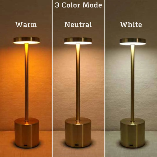 Simple LED Rechargeable Touch Metal Table Lamp Three Colors Bedside Creative Ambient Light Bar Outdoor Decoration Night Light