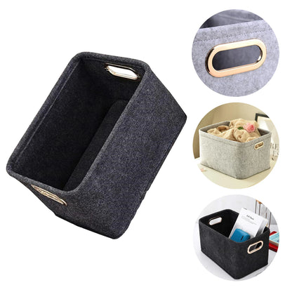 1pc Nordic Felt Storage Basket Living Room Tea Table Black Gray Sundries Storage Basket Cloth Felt Storage Box Bedroom Socks