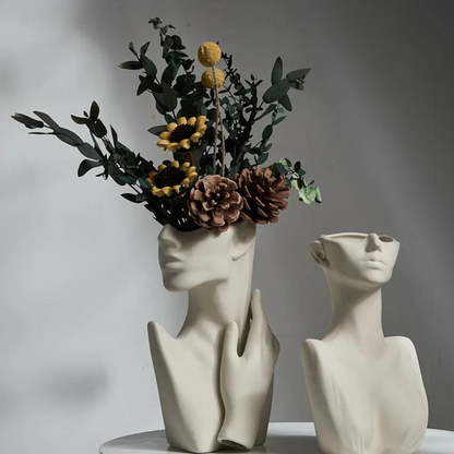 Art Home Decoration Luxury Human Face Vase Desk Accessories Sculptures & Figurines