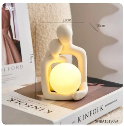 Couple Statue Nordic Home Decor Small Ceramic Sculpture Living Room Bedroom Ornaments Modern Art Figurines Table Top Decoration
